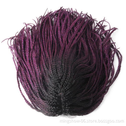 Factory price synthetic purple lace front wig, xuchang synthetic wig vendor